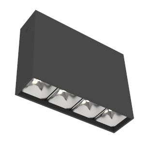 Светодиодный светильник VARTON DL-Box Reflect Multi 1x4 накладной 10 Вт 3000 К 150х40х115 мм RAL9005 черный муар кососвет